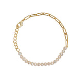 Pearl and Link Chain Bracelet