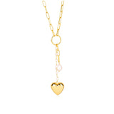 Pearl Heart  Drop Necklace