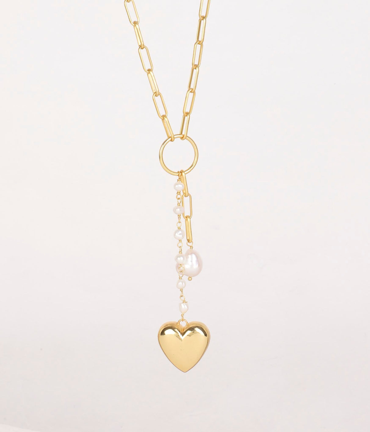Pearl Heart  Drop Necklace