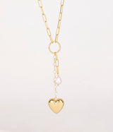 Pearl Heart  Drop Necklace