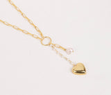 Pearl Heart  Drop Necklace
