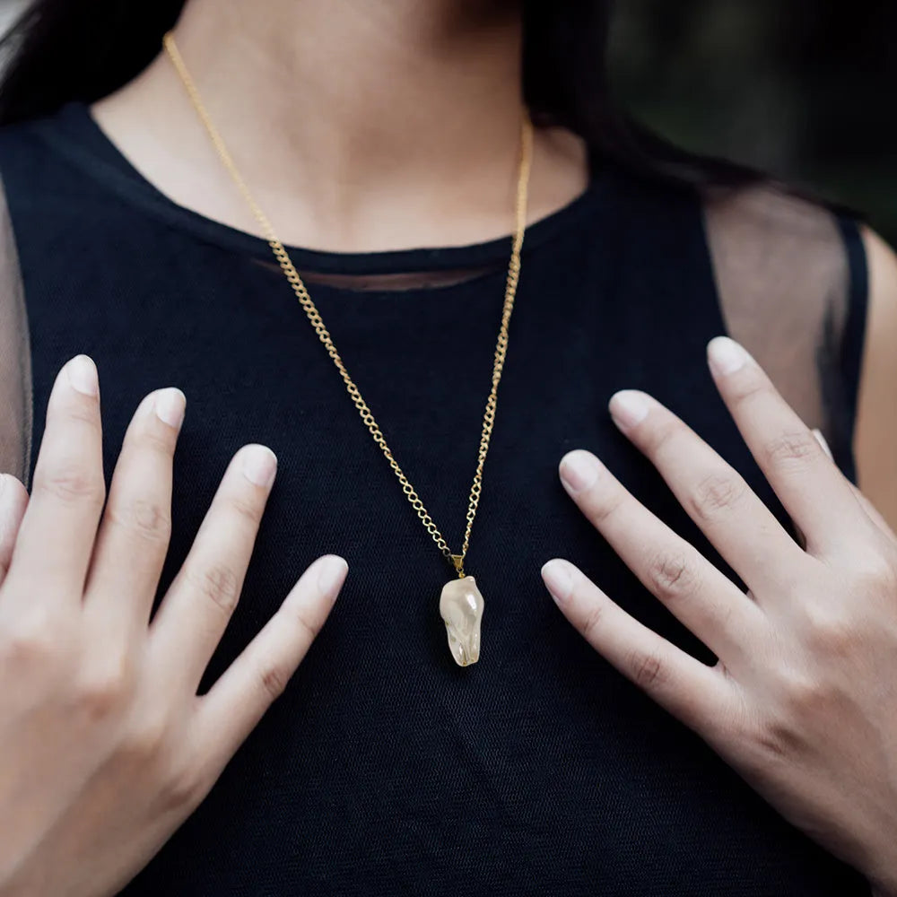 Large Baroque Pearl Gold Plated Necklace