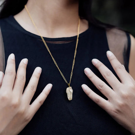 Large Baroque Pearl Gold Plated Necklace