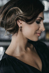 Petite Black and Rose Gold Crystal Drops