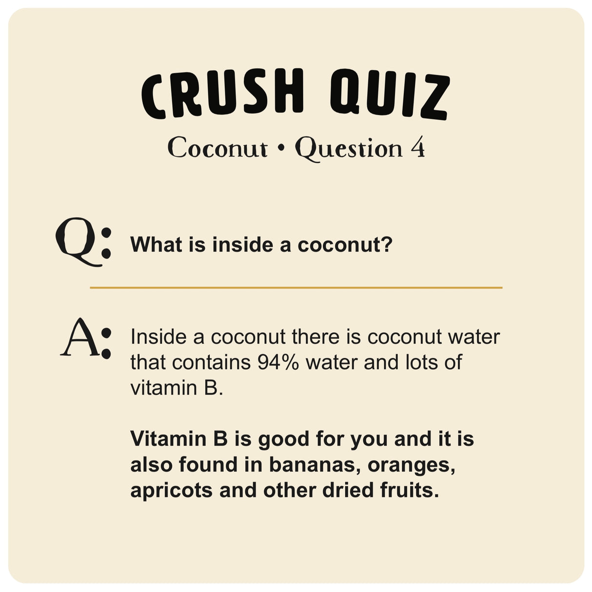 The Crush Series Quiz Cards