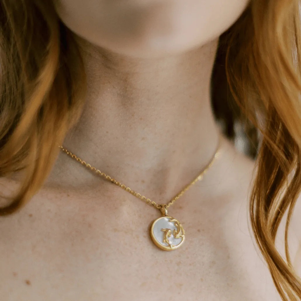 Pisces, Gold Zodiac Necklace