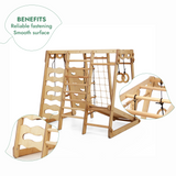 6in1 Toddler Wooden Climbing Frame -  Playground + Swings Set + Slide Board + Rope + Stairs