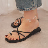 Quinn Moon Anklet | Silver Plated