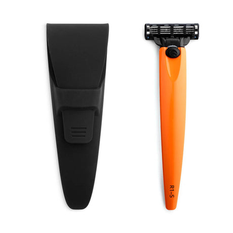 R1 Razor Signal Orange and Case - Gillette Mach3 Razor