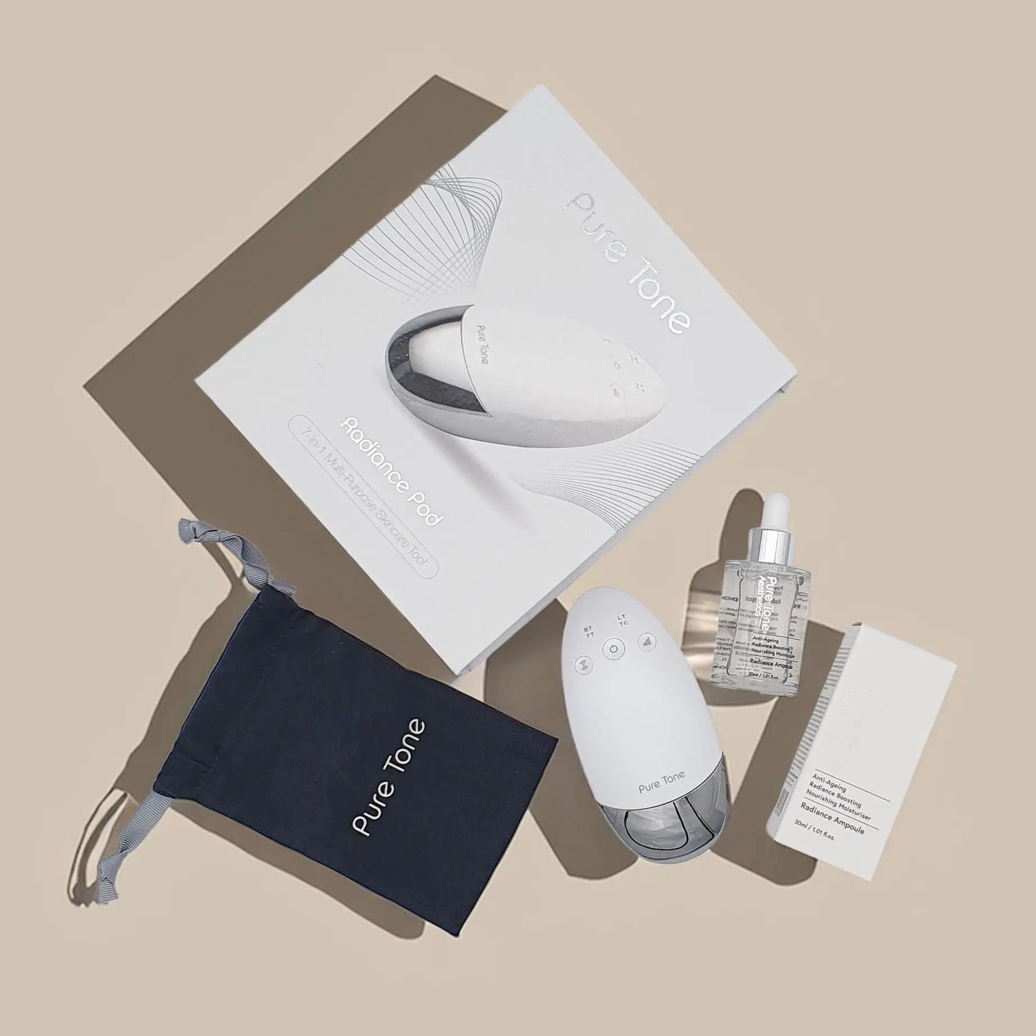 Radiance Pod Deluxe Set. Skin Lifting & Tightening Tool Plus Face-Up Gliding Gel