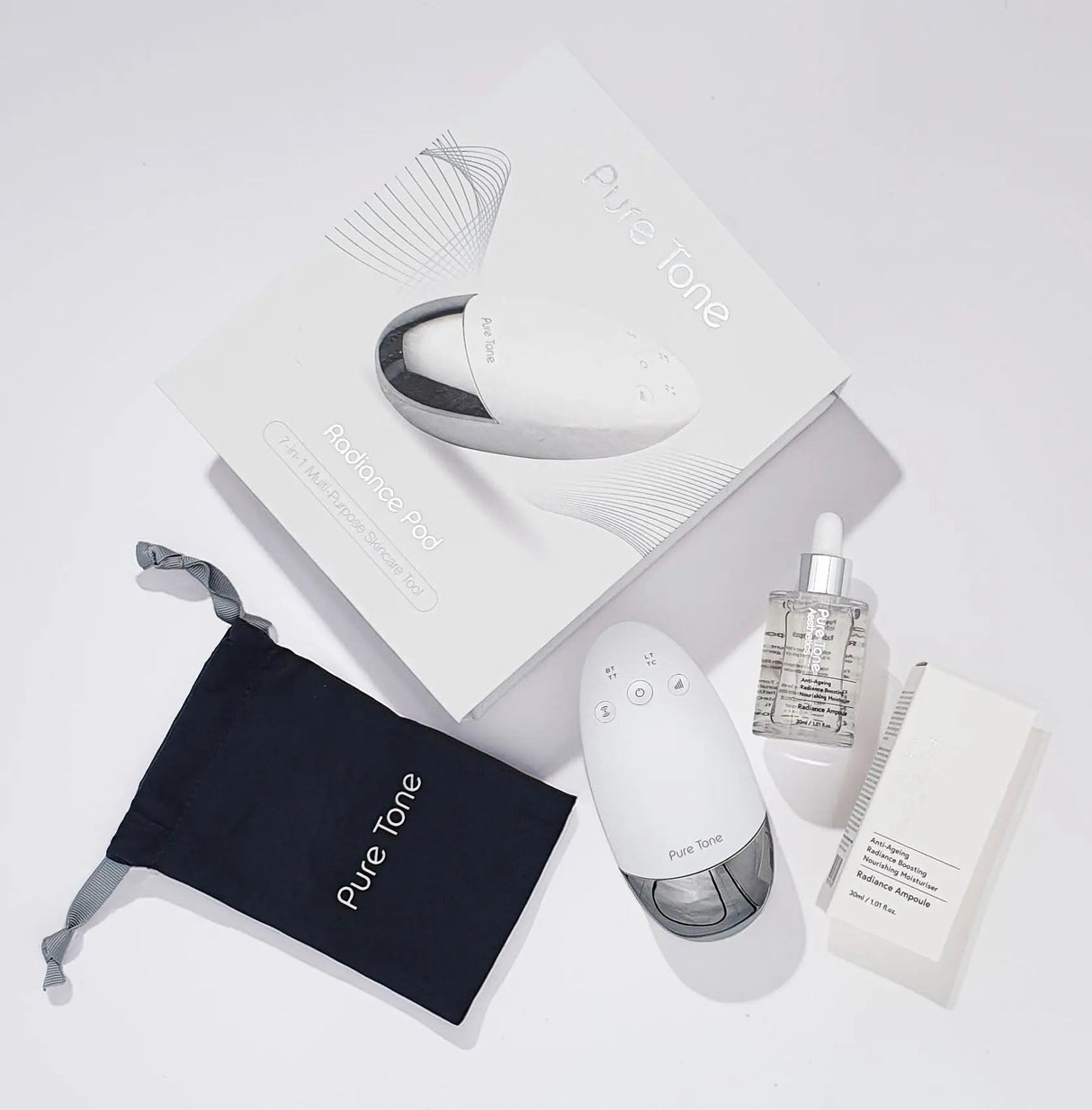 Radiance Pod Deluxe Set. Skin Lifting & Tightening Tool Plus Face-Up Gliding Gel