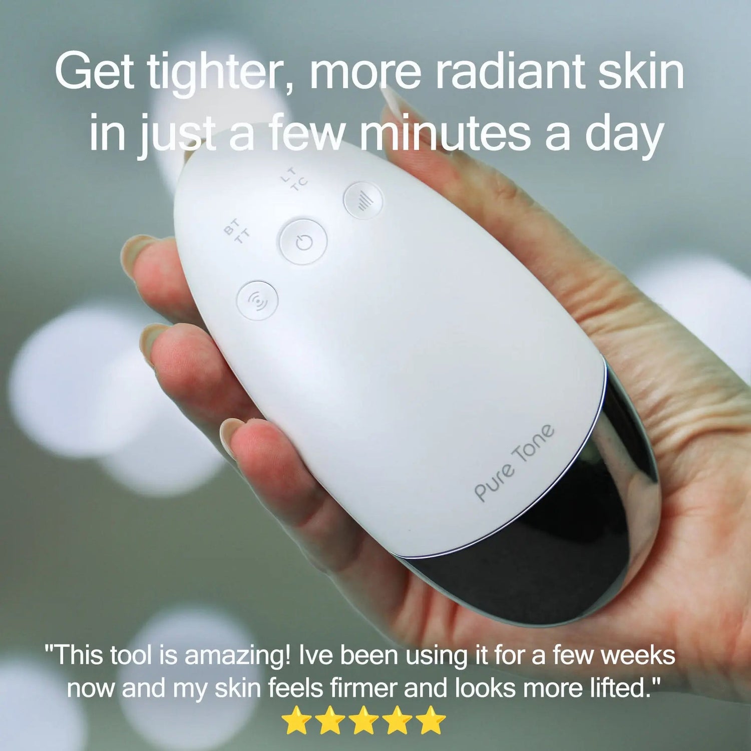 Radiance Pod Deluxe Set. Skin Lifting & Tightening Tool Plus Face-Up Gliding Gel