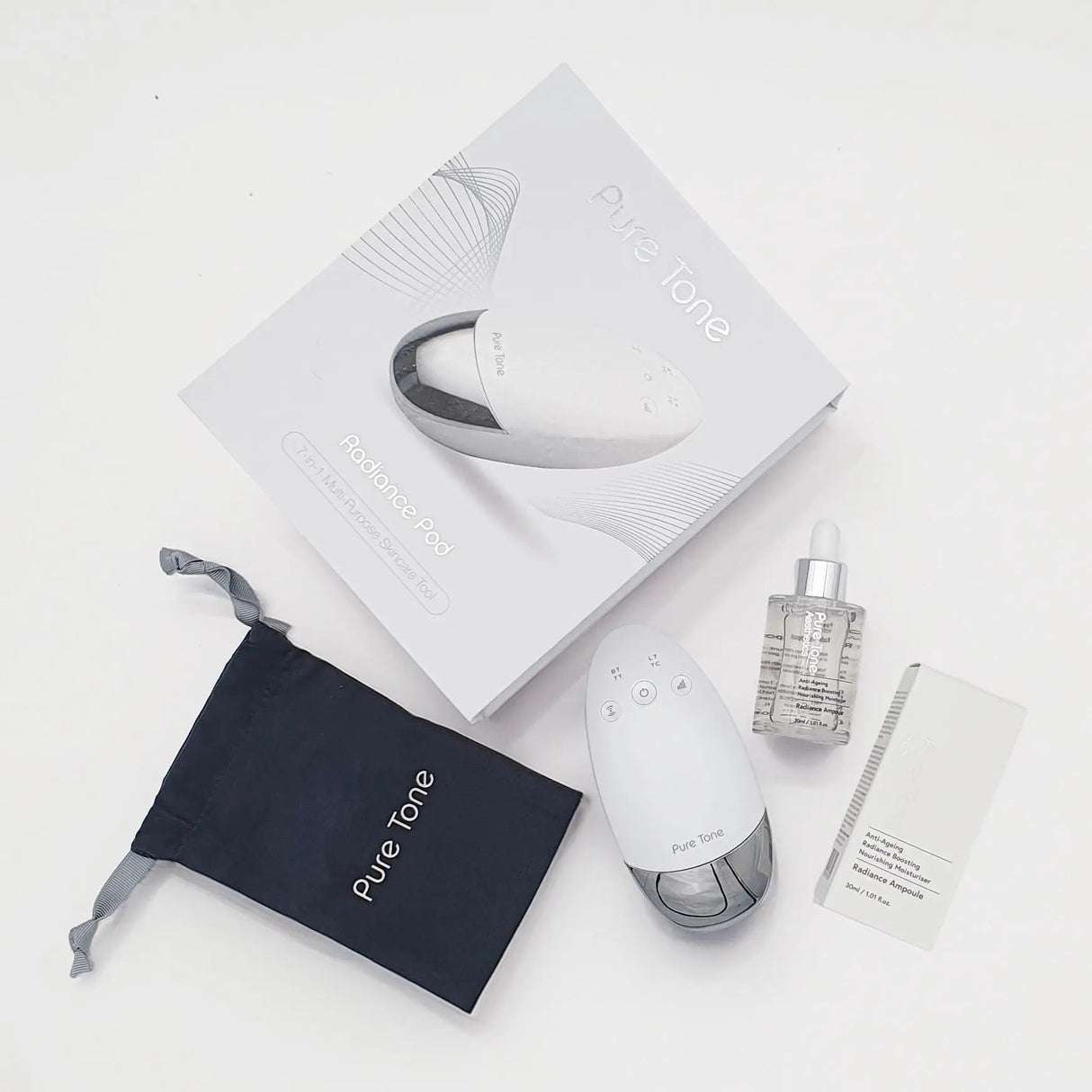 Radiance Pod Deluxe Set. Skin Lifting & Tightening Tool Plus Face-Up Gliding Gel