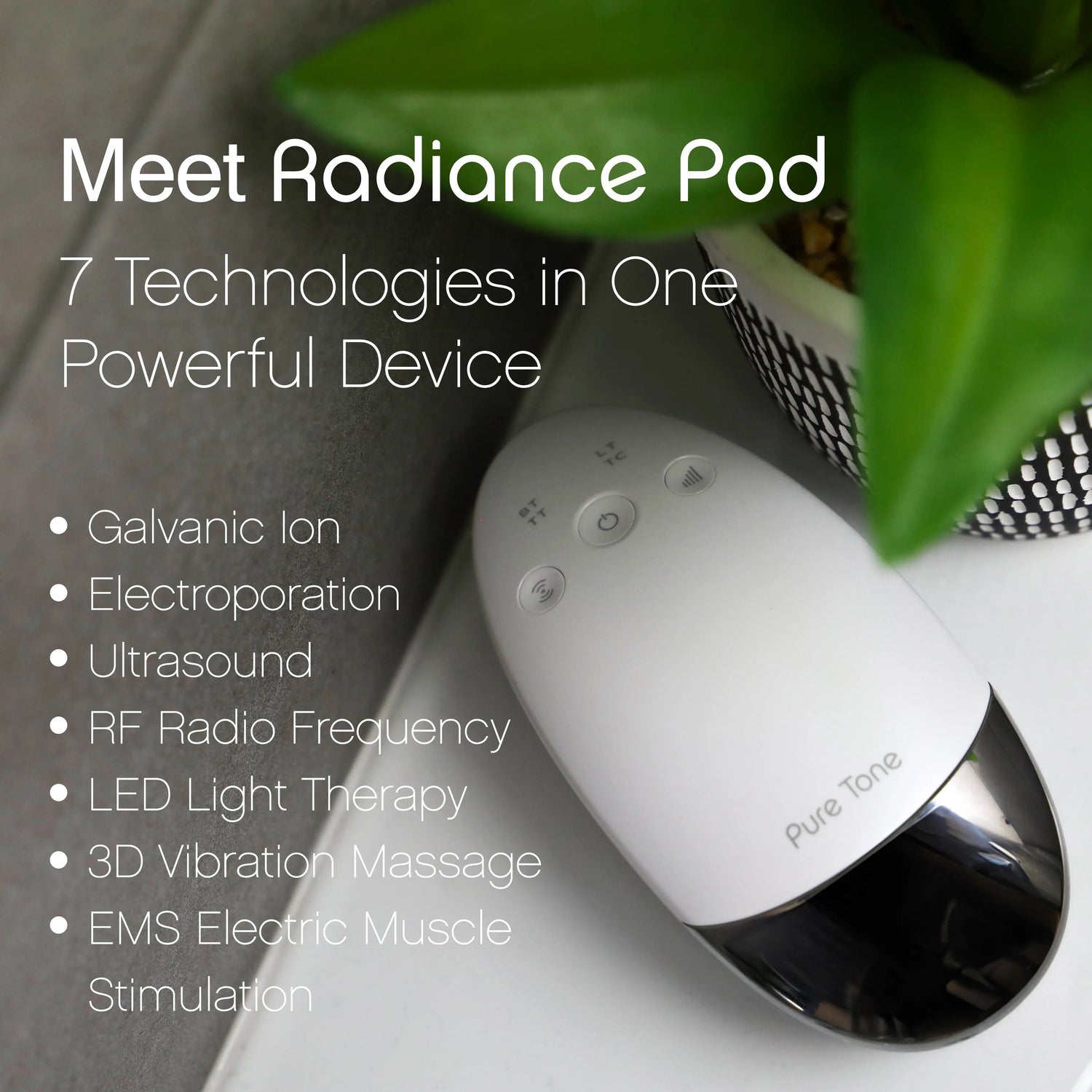 Radiance Pod Deluxe Set. Skin Lifting & Tightening Tool Plus Face-Up Gliding Gel