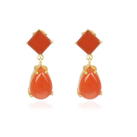 "Scarlet Flame" Carnelian Stone Earring