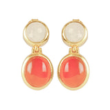 Red Carnelian and Moonstone Earring