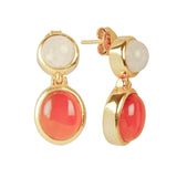 Red Carnelian and Moonstone Earring