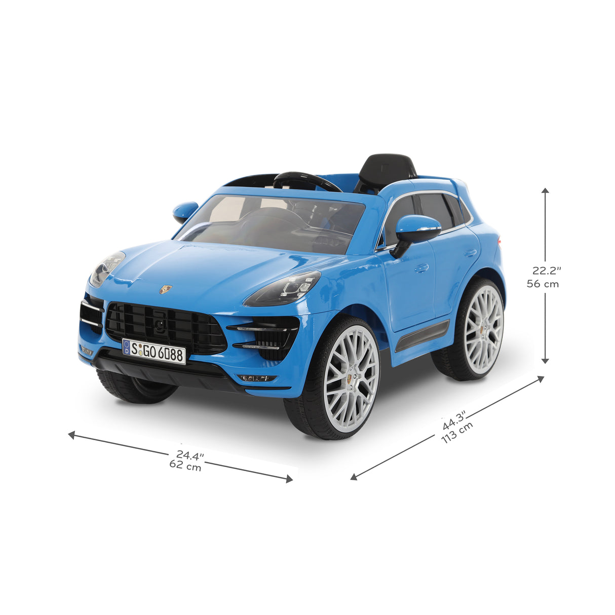 Rollplay Porsche Macan 12V Electric Ride-on Car + RC - Blue