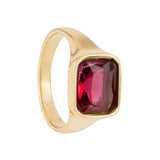 Square Cocktail Ring: Burgundy