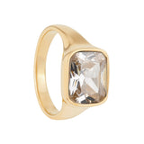 Square Cocktail Ring: White