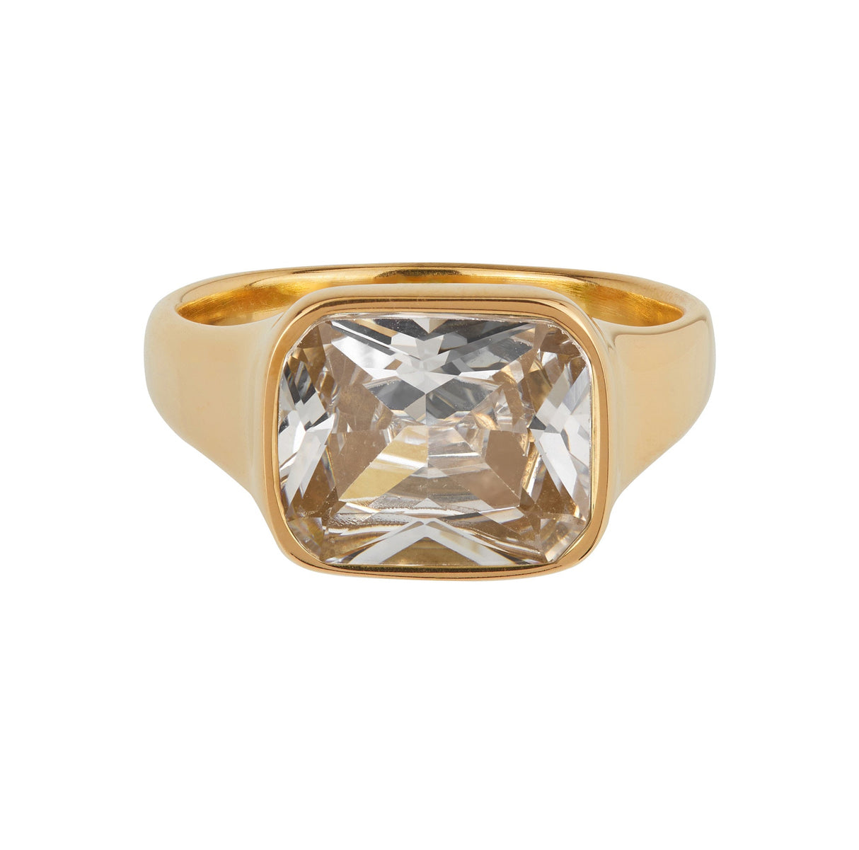 Square Cocktail Ring: White