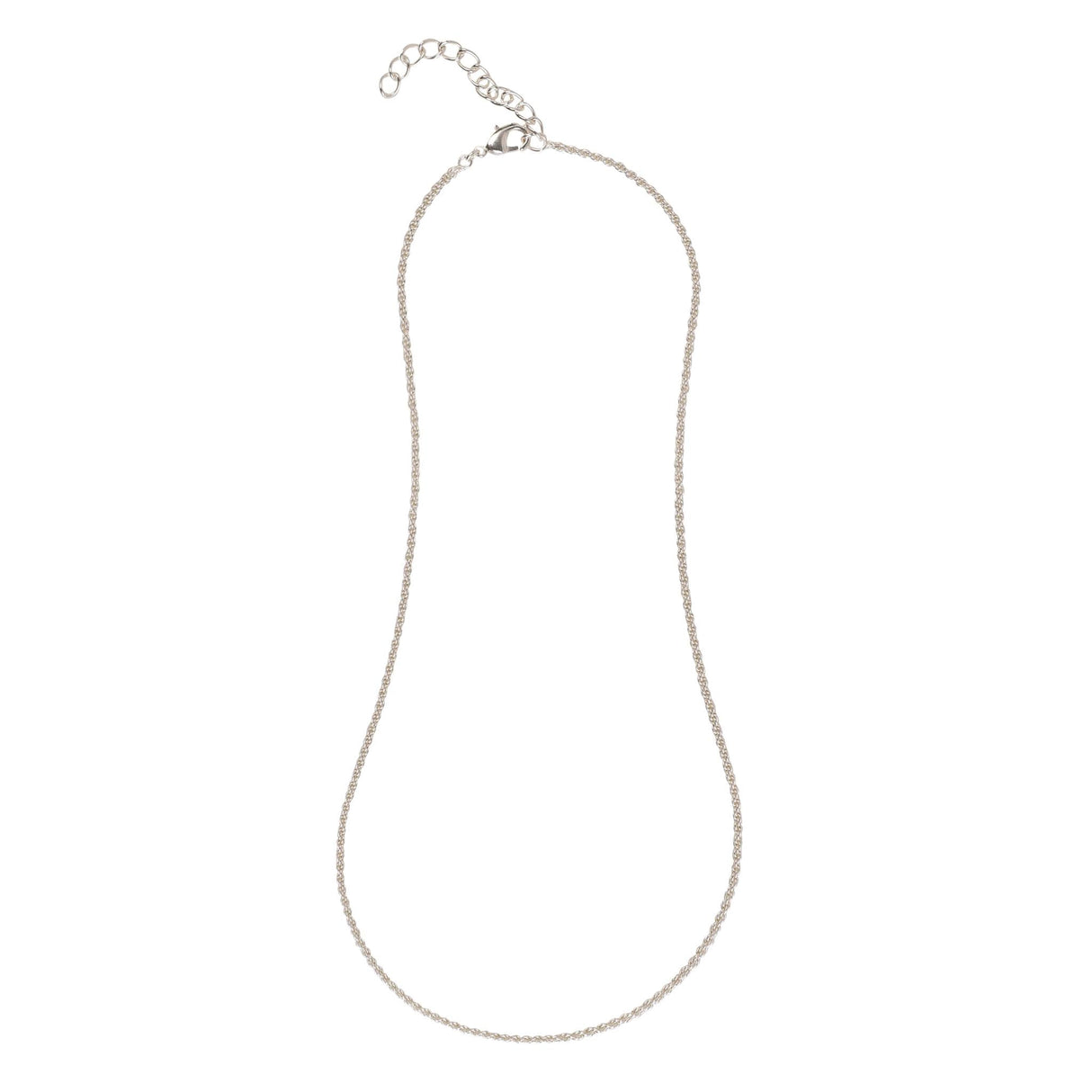 Rope Chain Necklace Silver 17"