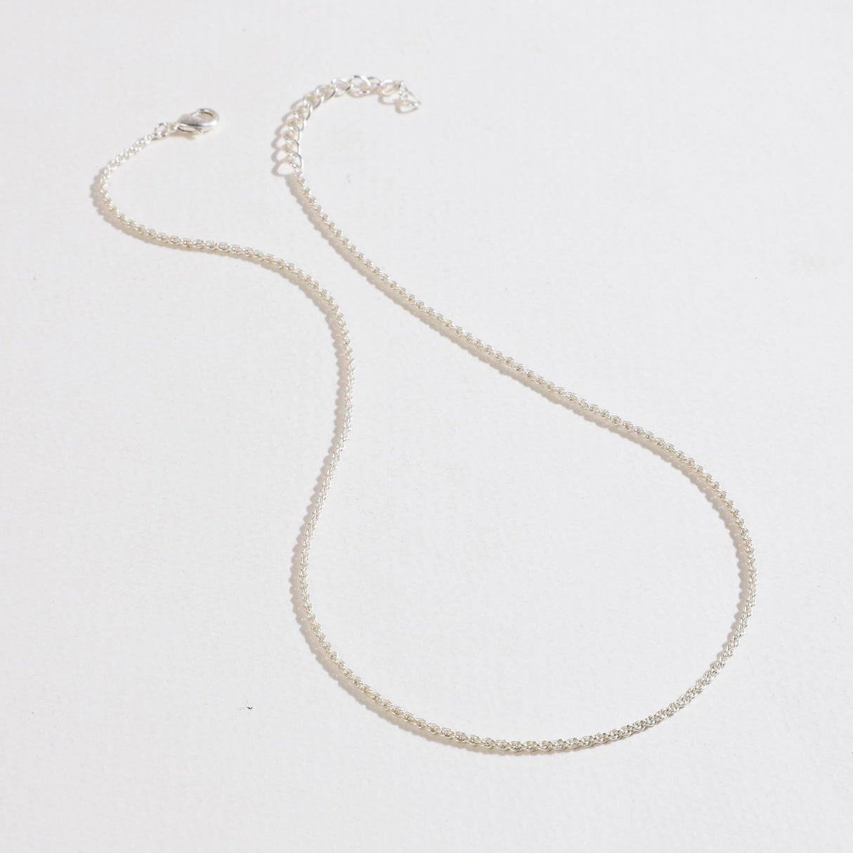 Rope Chain Necklace Silver 17"