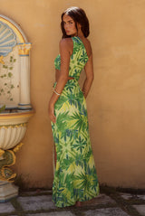 Runaway the Label CALIANA MAXI DRESS - PALM PRINT