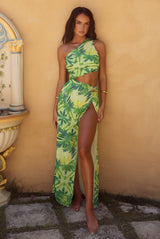 Runaway the Label CALIANA MAXI DRESS - PALM PRINT