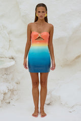 Runaway the Label STELLAR MINI DRESS - ORANGE BLUE