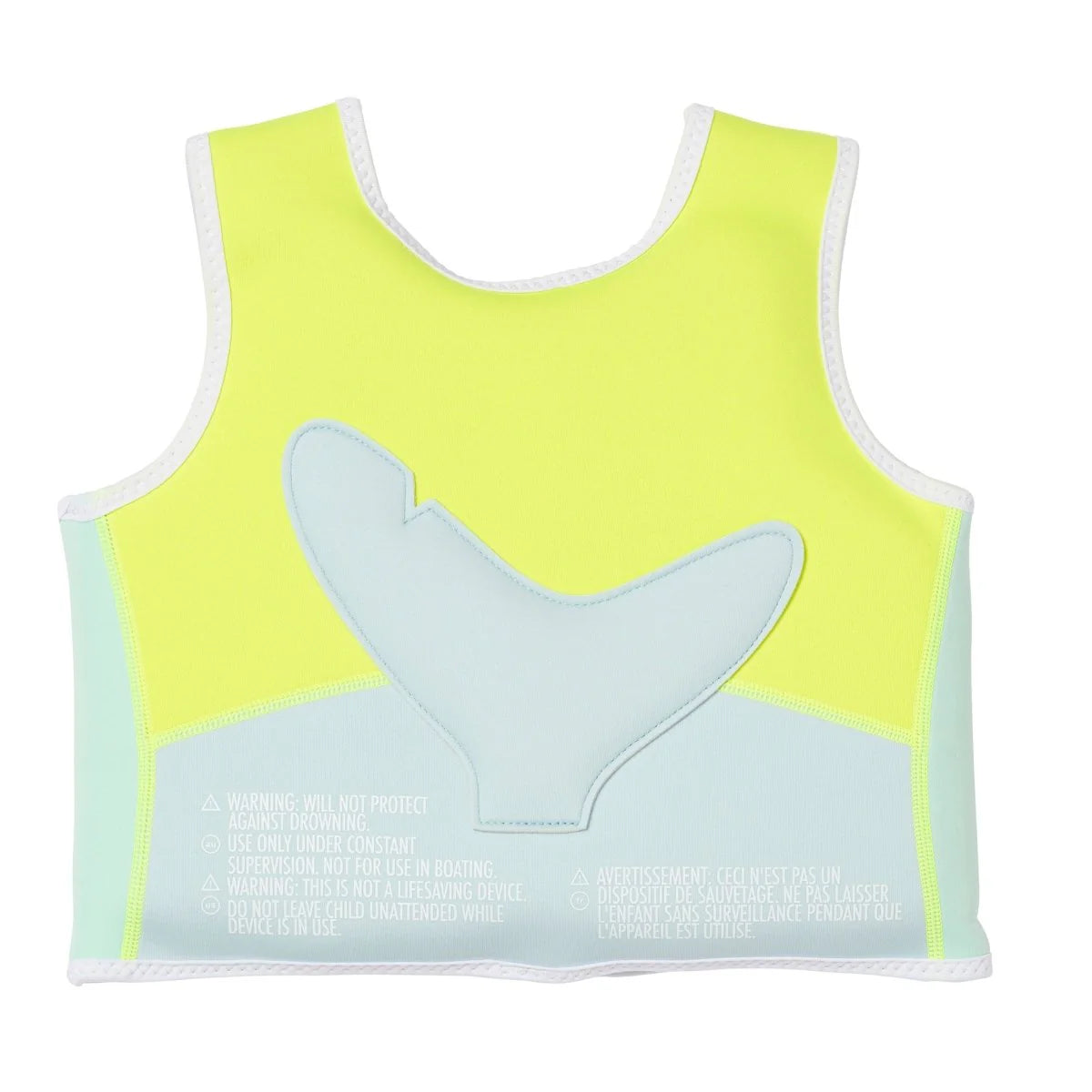 Salty the Shark Swim Vest Aqua Neon Yellow