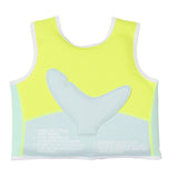 Salty the Shark Swim Vest Aqua Neon Yellow