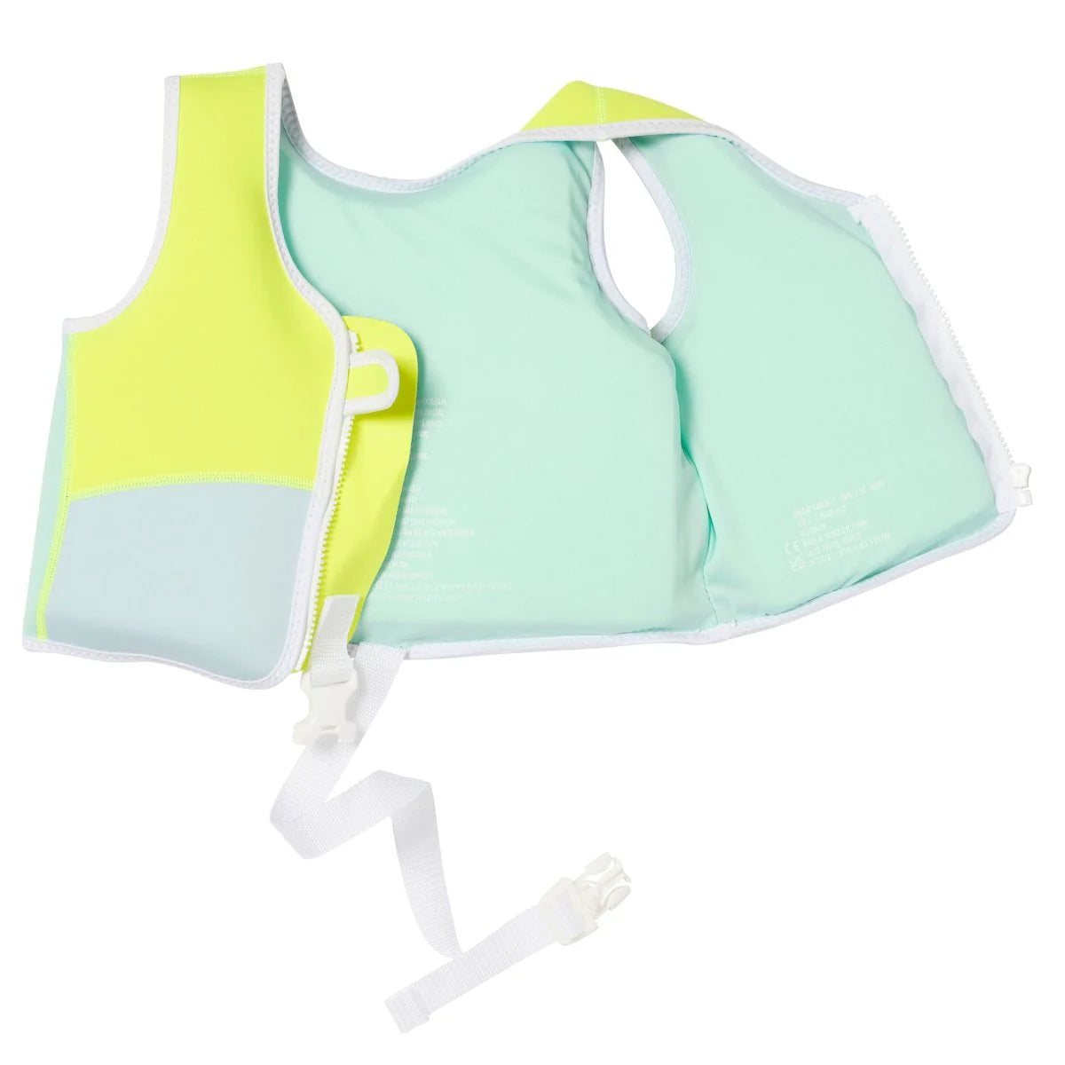 Salty the Shark Swim Vest Aqua Neon Yellow