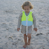 Salty the Shark Swim Vest Aqua Neon Yellow