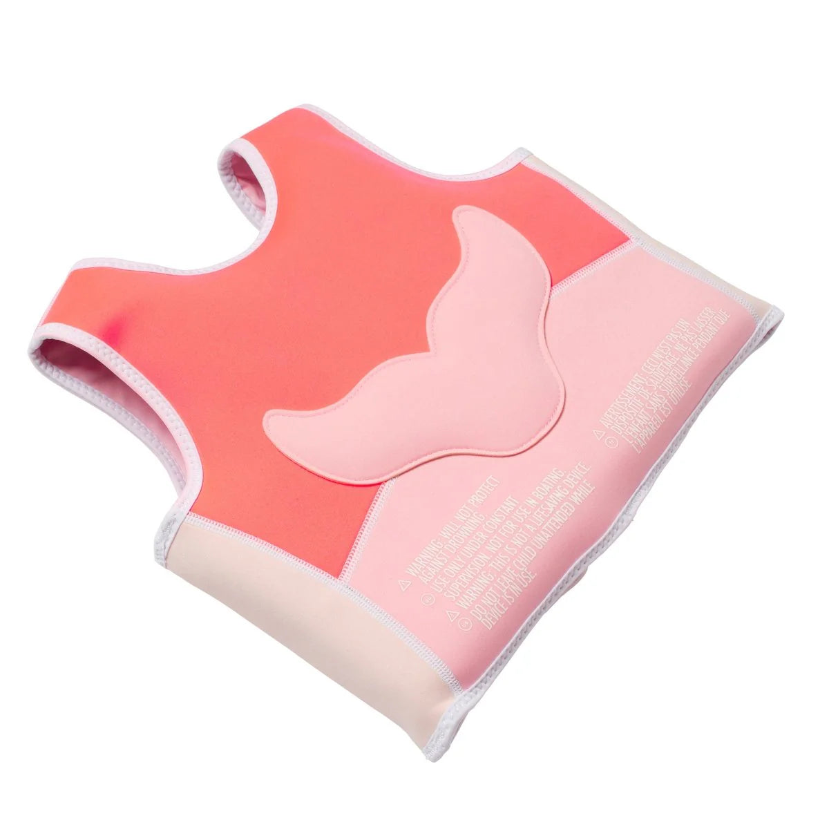 Melody the Mermaid Swim Vest Neon Strawberry