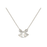 Amelia Bow Stud Earrings & Necklace Jewellery Gift Set Silver