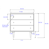 Scandinavian Light Oak Oslo Chest of 3 Drawers