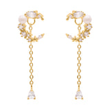 Sabrina Moon Drop Earrings | 18K Gold Plated