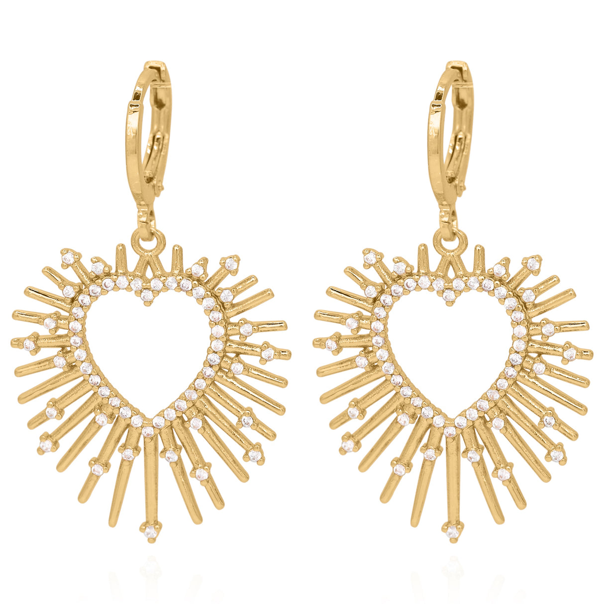 Sadie Starburst Heart Earrings | 18K Gold Plated