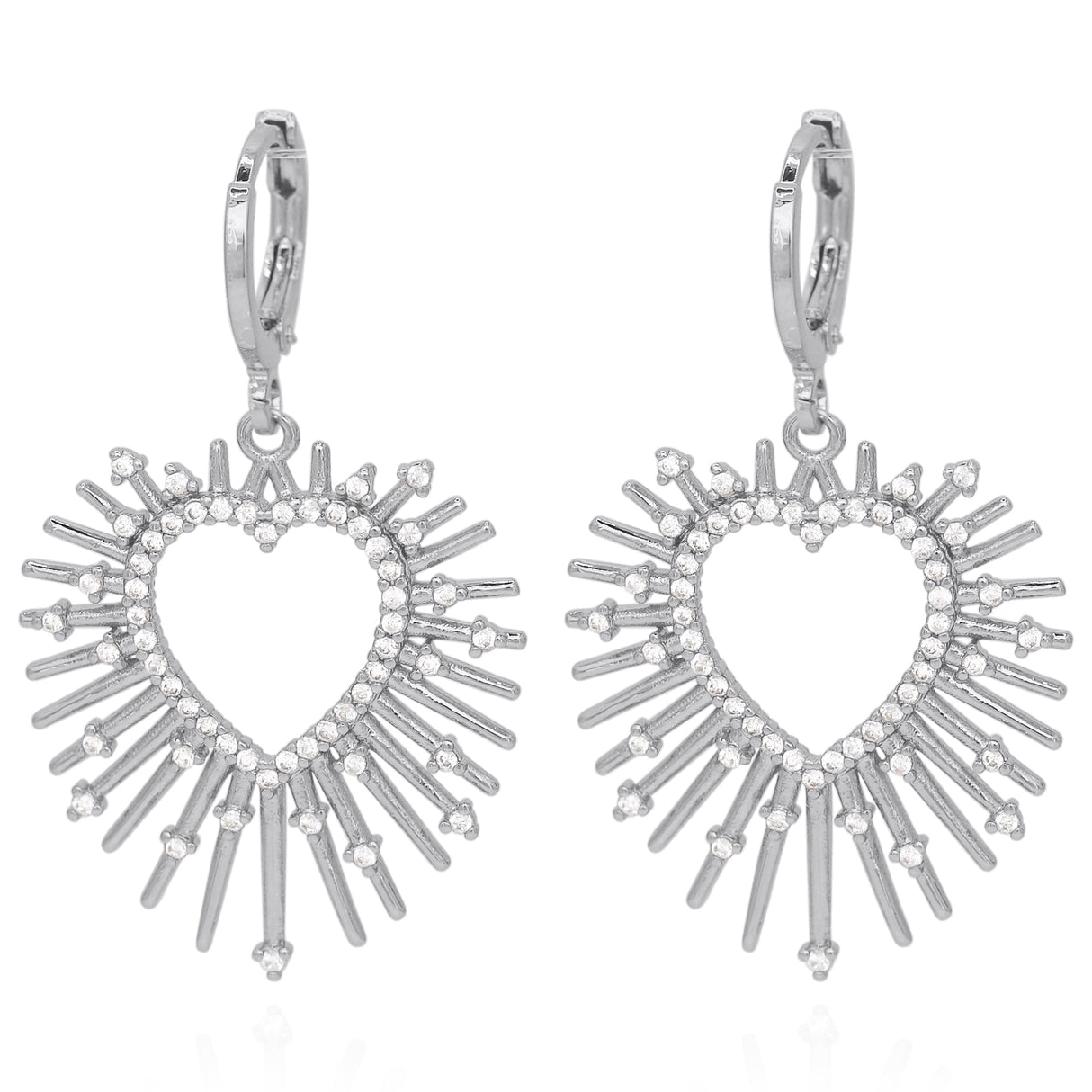 Sadie Starburst Heart Earrings | 925 Silver Plated Brass