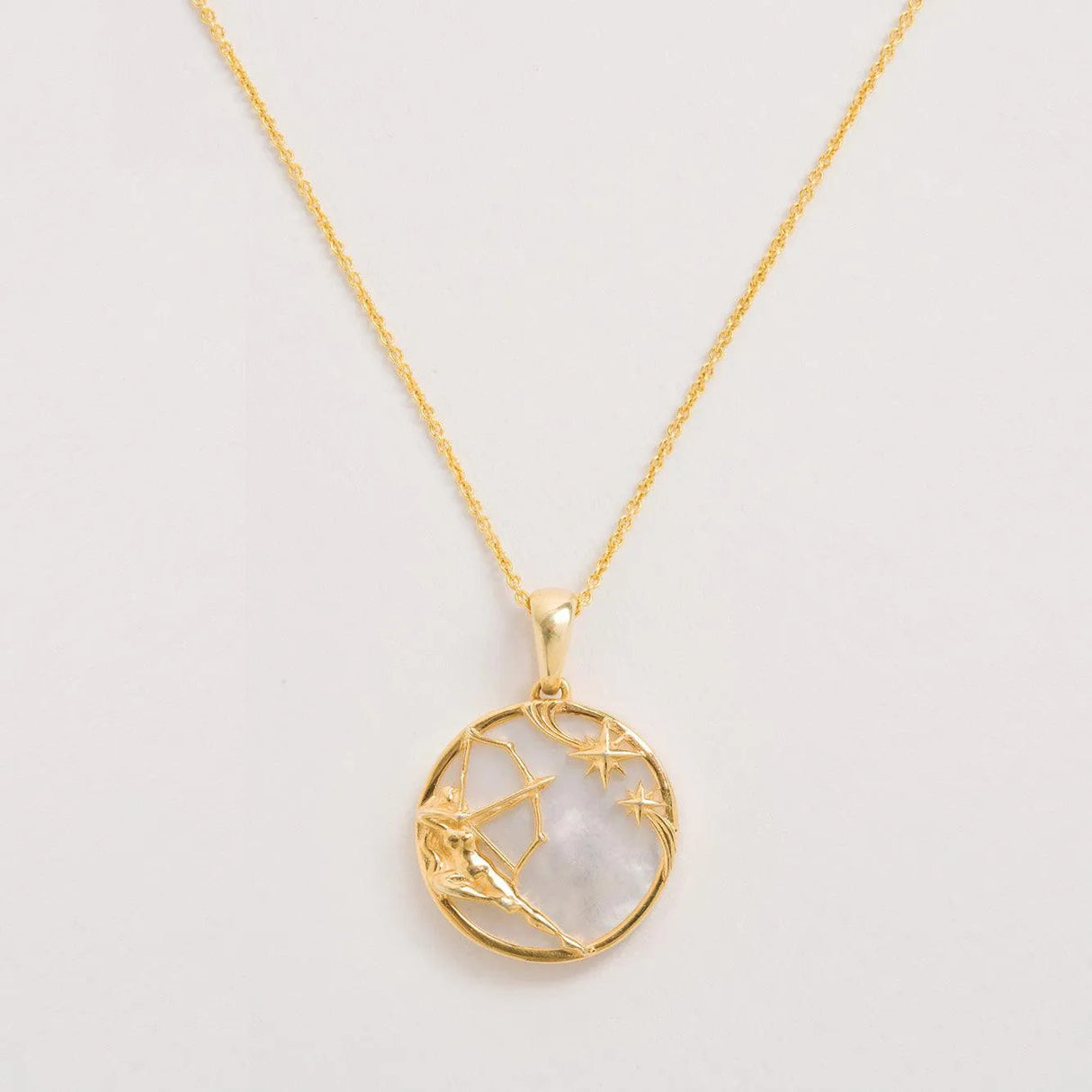Sagittarius, Gold Zodiac Necklace