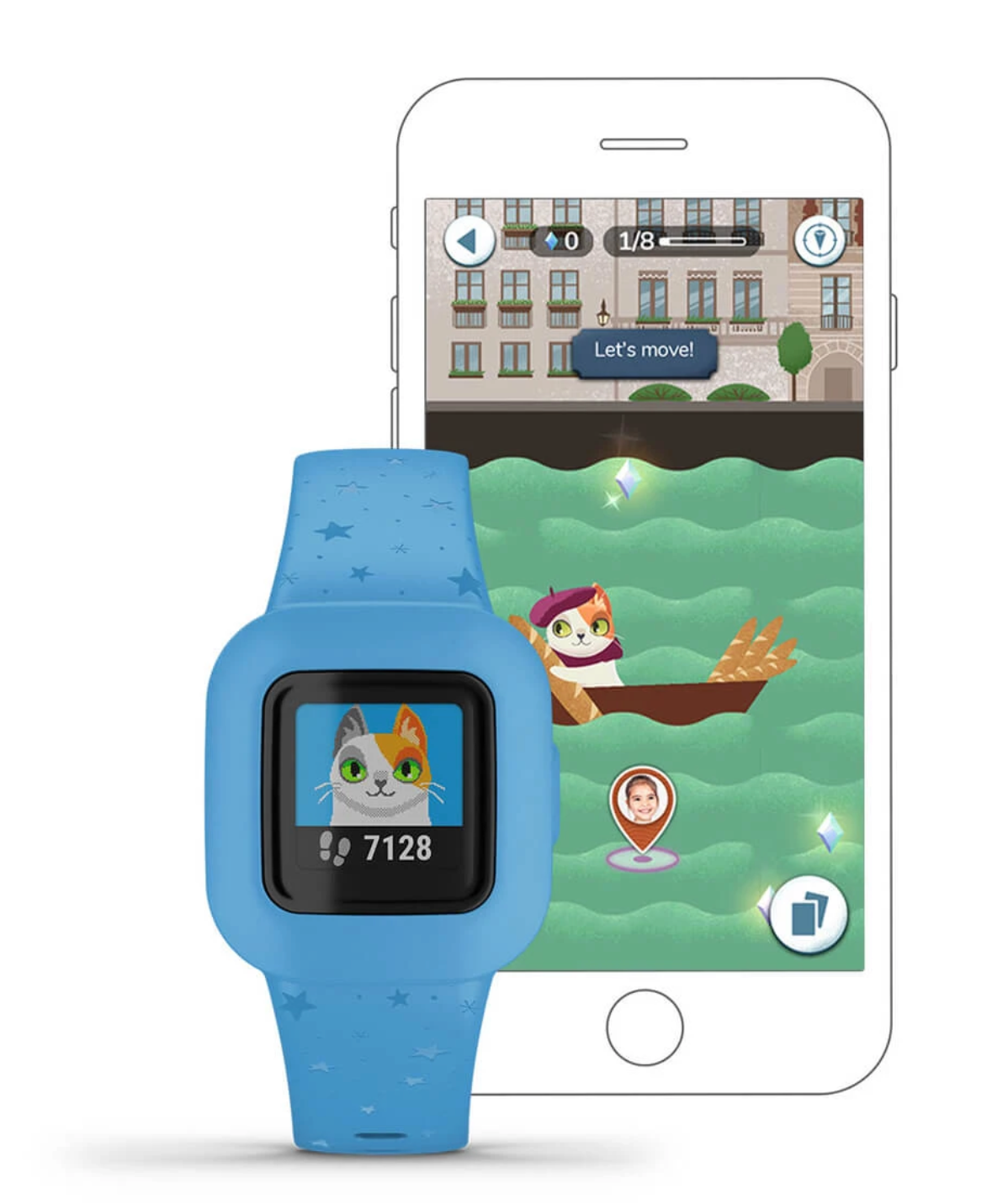GARMIN VIVOFIT JR 3, WW -  BLUE STARS
