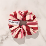 Lucy Rose & Merlot Stripe Velvet Scrunchie