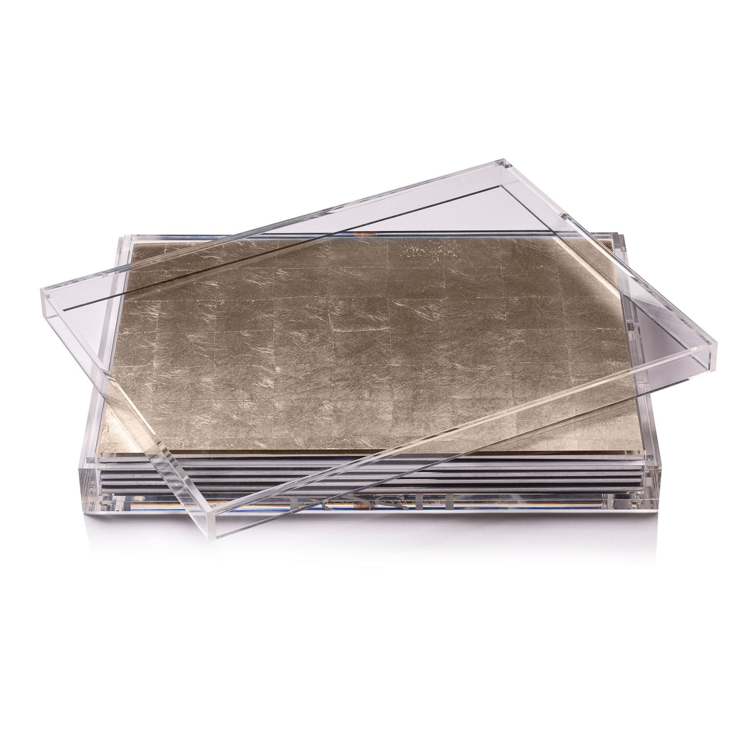 Servebox Clear Silver Leaf - Chic Matte Champagne