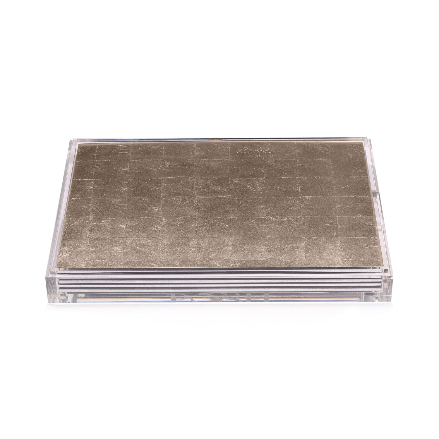 Servebox Clear Silver Leaf - Chic Matte Champagne