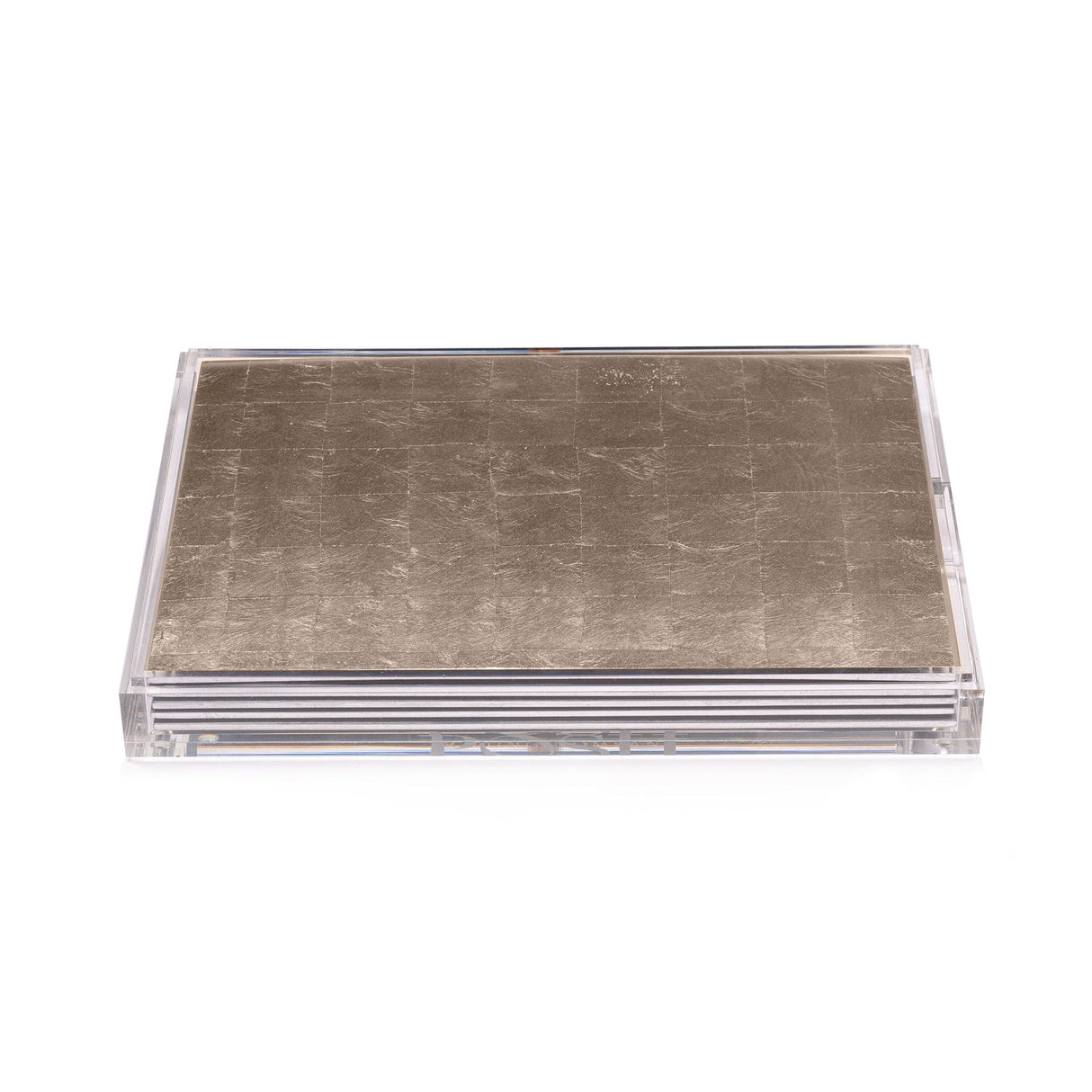 Servebox Clear Silver Leaf - Chic Matte Champagne