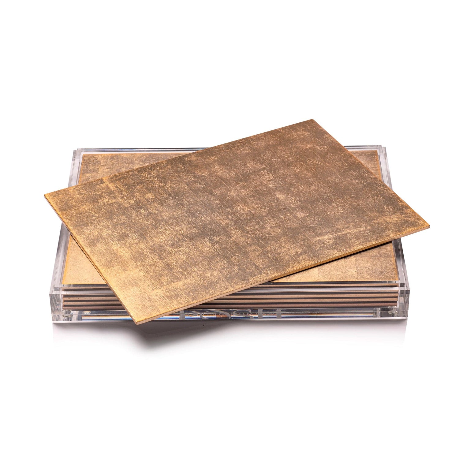 Servebox Clear Silver Leaf - Chic Matte Gold