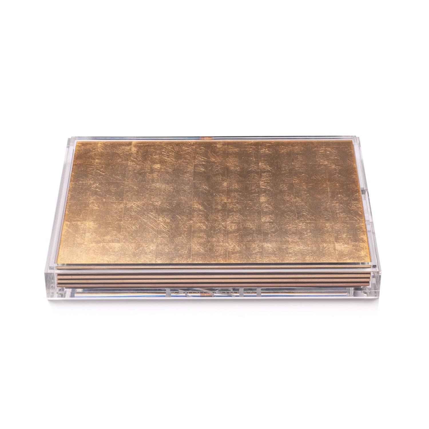 Servebox Clear Silver Leaf - Chic Matte Gold