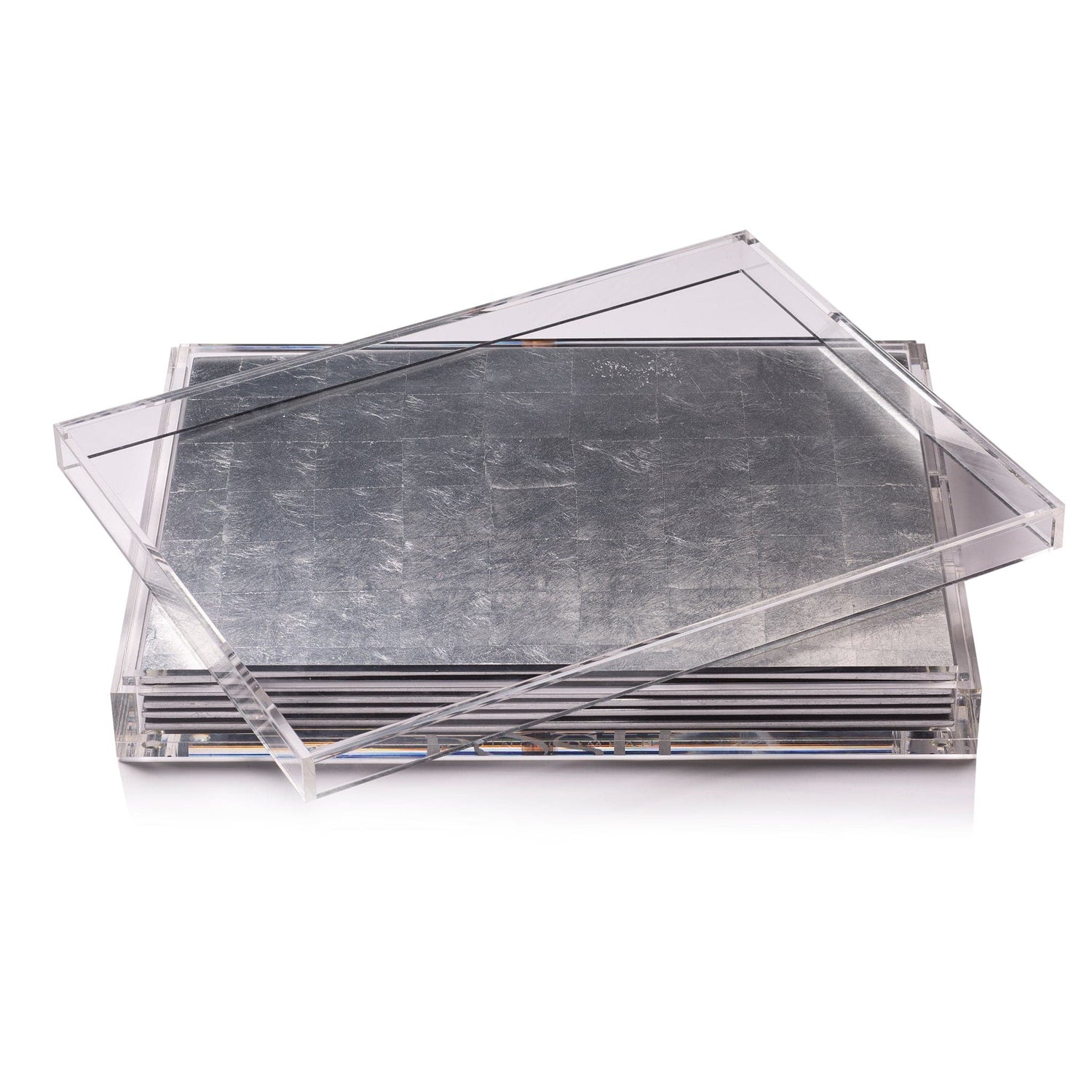 Servebox Clear Silver Leaf - Chic Matte Silver