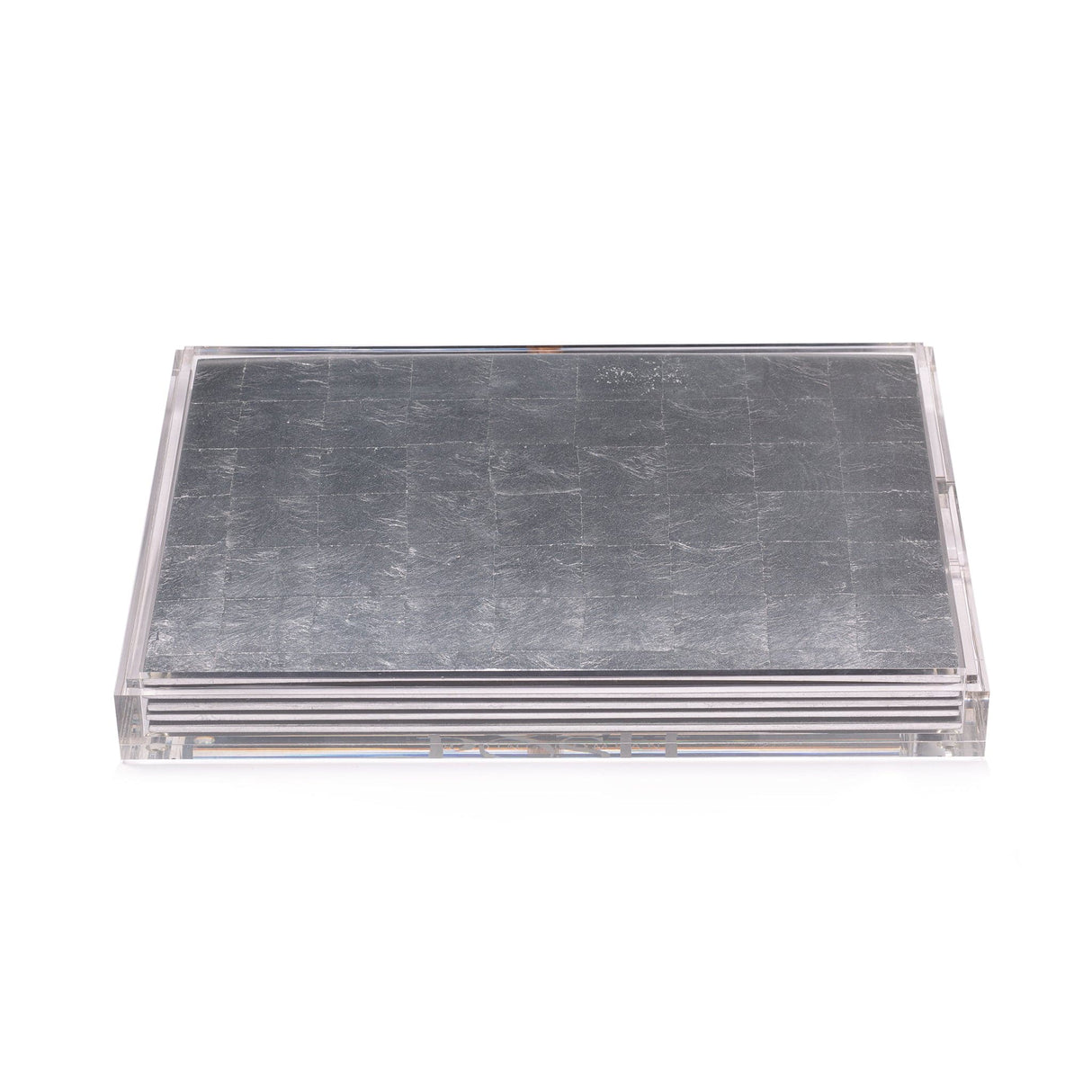 Servebox Clear Silver Leaf - Chic Matte Silver